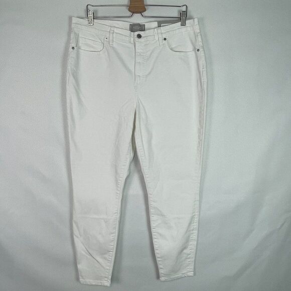 Everlane The Authentic Stretch High Rise Skinny Cotton Jean White Plus Size 34 - Picture 2 of 10